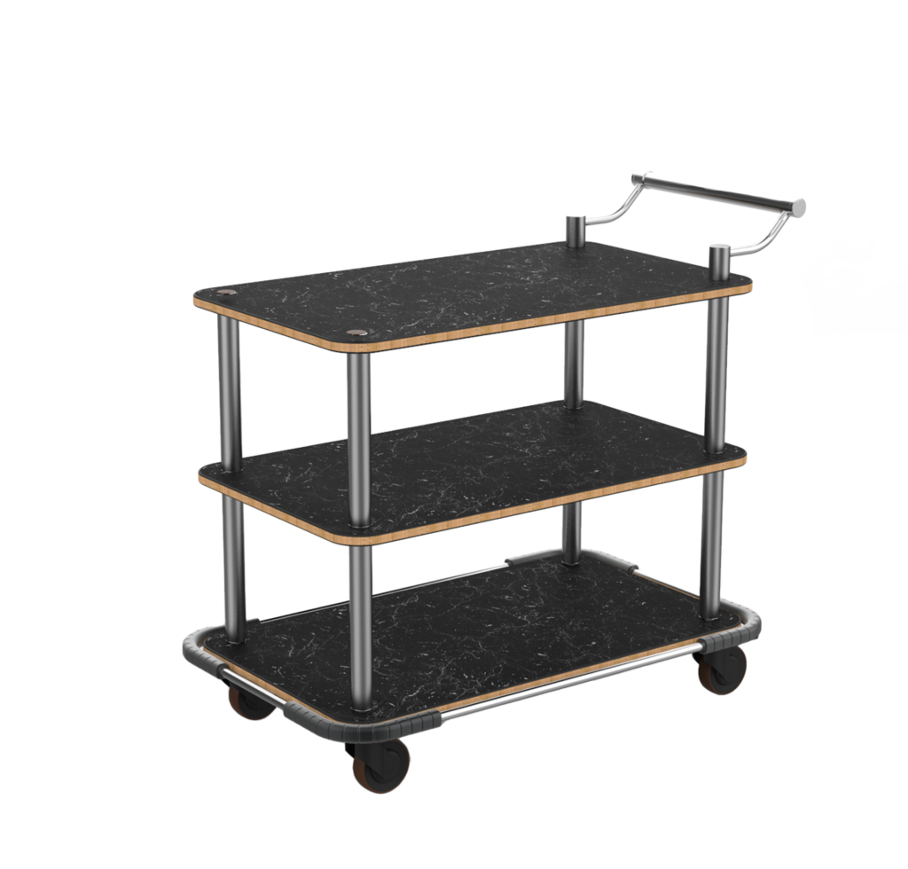 SERVICE CART WITH STAINLESS STEEL HANDLE AND HEAVY DUTY BUMPER Mogogo